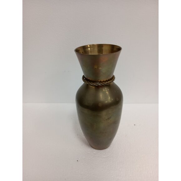 Vintage Gatco Solid Brass Twisted Rope Tassel Accent Gold Tone Bud Vase MCM - Picture 6 of 9